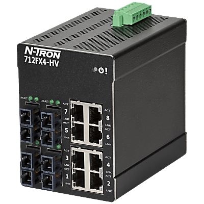 N -Tron® 712FXE4-SC-15-HV Managed 12-port Industrial Ethernet Switch